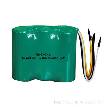 2/3AA 3Ni-MH Battery Pack, 750mAh, 3.6V